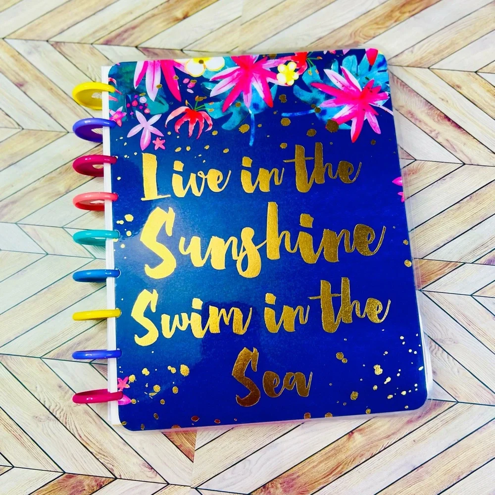Classic happy planner size 12 months undated tropical live in the sunshine swim